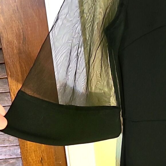 Shein One-piece Short Romper, Black with Sheer Sleeves, Size Large, NWOT - Picture 3 of 7